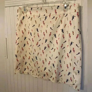 Talbots Scalloped hem Toucan print skirt